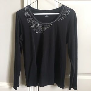 Black Tee with Silver Studs